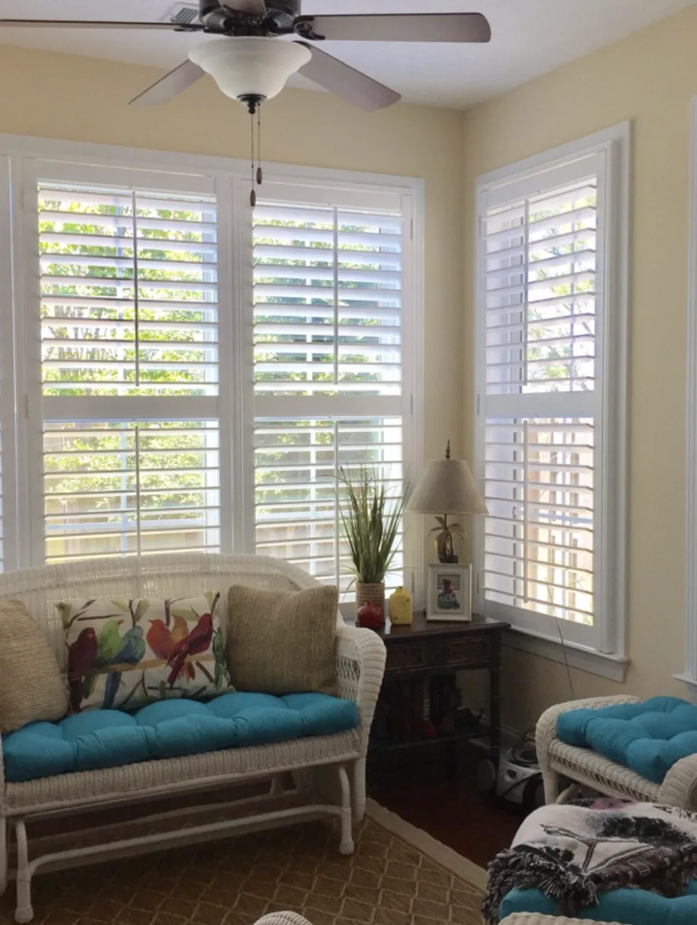 window treatments with plantation shutters