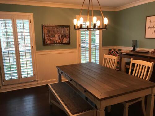 Dining Room Split Tilt Plantation Shutters